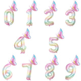 Popxstar  40Inch Colorful Gradient Number Balloon 0-9 Digit Foil Helium Balloon Butterfly Girl Birthday Party Decor Baby Shower Kids Gifts
