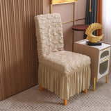 Autumn Winter Thickened Elastic High-end Chair Cover Solid Color Non-slip All-inclusive Dining Table Backrest  Seat Cover