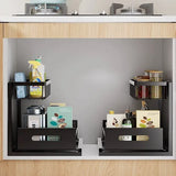 Double-layer Kitchen Sink Storage Rack Countertop Drawer Organizer Spice Rack Waterproof Sink Storage Drawer Organizer