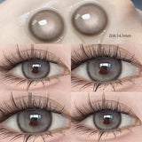 Popxstar  2pcs Yearly Contact Lenses Brown Large Diameter Prescription Myopia Contact Lens Student Animation Lens Beautiful Fast Shipping