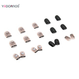 Popxstar  24pcs Y2K Fake Nails with Lovely Black Heart Designs Reusable French False Nails Full Cover Short Press On Nails for y2k Girls