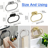 Popxstar Stainless Steel Towel Holder Self-adhesive Bathroom Towels Rack Black Washhand Hanger Ring Rail Bar Kitchen Storage Accessories
