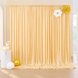Popxstar Free White Backdrop Curtains for Wedding Parties, Polyester Photography Backdrop Drapes for Birthday Parties Stage