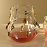 Popxstar Hand Made Glass Lovely Color Water Cup Gift Candy Color Dots Cup Drinking Utensils Decor Glass Cup Coffee Mug Cute Tumbler