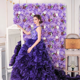 Popxstar 6PCS Artificial Flowers Roses Wall Panel 3D Flower Backdrop for Wall Party Wedding Bridal Shower Outdoor Decoration