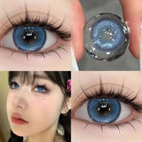 Popxstar Myopia Contact Lenses with Diopters Blue Pupils Color Contact Lenses for Eyes Prescription Contact Lenses 1 Pair/2pcs
