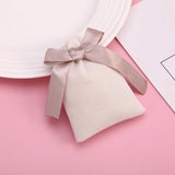 Popxstar 10pcs Beige Velvet Jewelry Packaging Pouches Bags Small Gift Ribbon Drawstring Bags Necklace Bracelet Earrings Storage Bag