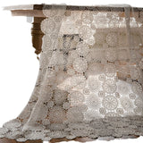 Rustic Wedding White Lace Tablecloth Vintage Water Soluble Hollow Embroidered Table Cloth Cover for Reception Baby Shower Party