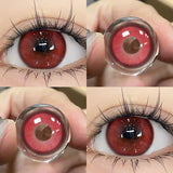 2PCS Red Contact Lenses with Prescription Beauty Pupils Natural Soft Eye Pink Lenses Makeup Cosplay Fast Shipping Yearly