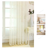 Popxstar  French Beige Lace Flower Embroidery Sheer Tulle Curtains for Living Room Bedroom Kitchen Window Drapes Voile Cheap Yarn Cortinas