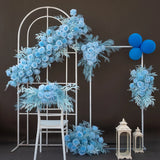 Popxstar Pure White Luxury Wedding Decoration Artificial Flower Backdrop Wedding Arch Flower Row Floral Arrangement Photo Props Stage Dec