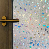 Rainbow Effect Window Film Privacy for Glass Windows Non-Adhesive Film Decorative Window Stickers for Home Office UV Protection
