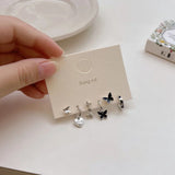 Popxstar Fashion New Delicate Elegant Butterfly Earrings Sets Simple Cute Korean Small Stud Earring for Women Girls Party Jewelry Gifts