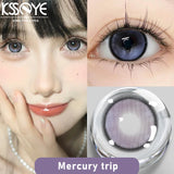 Popxstar  2Pcs Best Selling Color Contacts Lenses Myopia Degree -0.00 to -8.00 Purple Series Soft Lens Contact Lenses with Natural