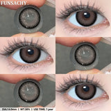 Popxstar  1 Pair Black Series Contact Lenses for Eyes Big Blakc Eyes Softlens Beautiful Pupils Natural Brown Lens Yearly Cosmetic