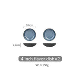 Popxstar  European Ceramic Tableware Set Blue Chrysanthemum Shape Rice Soup Bowl Dish Fruit Plate Creative Retro Kitchen Utensils