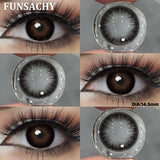 1 Pair Gray Lenses Colored Contacts for Eyes 14.0mm~14.5mm Contact Lenses Hazel Lenses Natural Beauty Cosmetic New Lens
