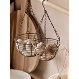 Retro metal ironwork storage basket vegetable fruit snack hanging basket kitchen balcony household Small item storage