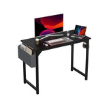 Popxstar Computer Desk Writing Study Office Gaming Table Modern Simple Style Compact with Side Bag Headphone Hook Easy Assembly