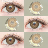Popxstar  1pair Colorcon Contact Lenses Green Color Lens Natural Brown Eye Contacts Gray Pupils Beautiful Cosmetic Yearly Lenses