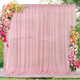 Popxstar  2pcs 5ft x10ft Chiffon Backdrop Curtains, 2 Layer Sheer Fabric Backdrop Drapes Drapes for Bridal Shower Wedding Arch Party Decor