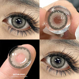 Popxstar  1 Pair Natural Contact Lenses for Eyes Colored Blue Softlens Fashion Beauty Women Makeup Lens Gray Pupil Cosmetic Lens