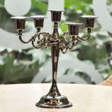 Popxstar  3Arm 5arm Metal Candelabra Candlestick Silver Golden Black European Elegant CandleHold for Centro De Mesa Decorativo De Comedor
