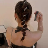 Popxstar 1/3Pcs Telephone Line Hair Rope Women Crystal Ponytail High Elastic Hairbands Girls Resin Hair Ties Scrunchies Hair Accessories