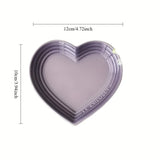Popxstar Heart-Shaped Ceramic Cat Bowl-Extra Wide Anti-Vomiting Stress-Free Design,12cm Durable Ceramic Pet Bowl for Small Cats & Dogs