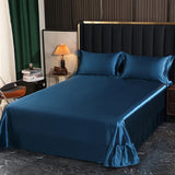 Popxstar Luxury Natural Mulberry Silk Bed Sheet Set or Only A Bedsheet High-end Stain Queen Ruffles Bed Sheet and Pillowcase Bed Linens