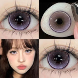 Popxstar  Colored Contact Lenses for Eyes with Degree Natural Brown Pupils Fashion Lens Green Eyes Contacts Lenses Yearly 2pcs/pair