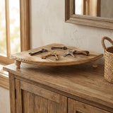 Wooden Fan Shaped Storage Rack Space Saving Large Capacity Corner Shelf Flower Pot Rack Decorative Cosmetic Storage Rack