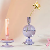 Popxstar Taper Candle Holders Glass Candlesticks for Home Wedding Table Decoration Glass Vase Table Bookshelf Candles Stand