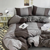 Popxstar Bed Linen Bed Sheets Set Stripes Dots Duvet Cover Set Quilt Cover Bed Sheet Quilt Sets Queen Size INS Blogger Comforter Sets