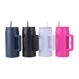 50 Oz Giant Straw Cup 304 Stainless Steel Vacuum Insulated Cup Large Capacity Portable Handle Car Cup
