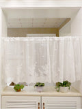 Popxstar White Lace Floral Embroidered Semi Sheer Curtain 1 Pcs