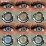 Popxstar  2pcs Blue Color Contact Lenses for Eyes High Quality Brown Natural Lens Green Pupils Korean Soft Lens Cosmetic Yearly