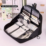 Popxstar Extra Large Capacity Pencil Case - Durable Polyester Multi-Compartment Organizer for School Supplies Portable Design Students