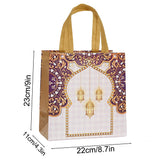 Popxstar  Eid Mubarak Gift Bags Ramadan Kareem Candy Cookie Packaging Bag Islamic Muslim Festival Party Decoration Non-Woven Tote Handbag
