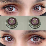 Popxstar Color Contact Lenses with Diopters Myopia Green Color Lens Eyes Purple Lenses Graduated Blue Lenses