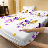 Popxstar Four Seasons Men and Women Simple Fashion Butterfly Print Sanding Bedspread Home Bedroom Hotel