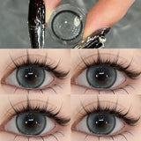 2pcs Yearly Color Contact Lenses for Eyes Myopia Blue Eye Contact Lenses Students Cosmetics Dioptric Beauty Pupil Fast Shipping