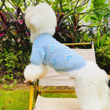 Blue Pearl Love Dog Sweater Spring Autumn Pet Knitted Clothes for Small Dog Teddy Cat Clothes Pet Soft Pullover Beautiful Supply
