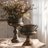 Retro Iron Art Dried Flower Vase Photography Studio Old Decoration Ornament European Romantic Trophy Shaped Crafts