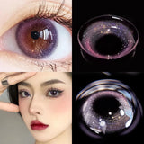 Berry Violet Color Contact Lens Round Lens Contact Big Eyes Prescription Myopic Diopter Natural Lens Student Lens