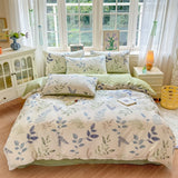Popxstar  Floral Printed Duvet Cover 1Piece- 100% Cotton Luxury Bedding, Pre-Washed for Softness, for Bedroom Decor - Zipper Closure