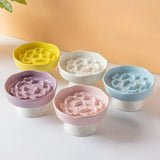 Elevated Cat Bowls Ceramic Slow Feeder Bowls Neck Protection Non-Slip Spill-Resistant for Dogs Cats Water Bowl