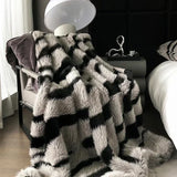 Popxstar Faux Fox Fu Fur Warm Autumn Winter Blanket High End Plush Super Comfortable Blankets for Bed Sofa High-quality Weighted Blanket