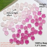 Popxstar 100pcs Clear Crystal Rhinestones Jewelry 3D Love Heart Nail Charm for Nail Art Decoration Clear Resin Valentine's Day Nail Parts