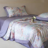 Luxury 100% Lyocell Floral Pattern Summer Blanket Set or 1Pcs Natural Eucalypthus Fabric Cooling Quilt Silk Filling Comforter